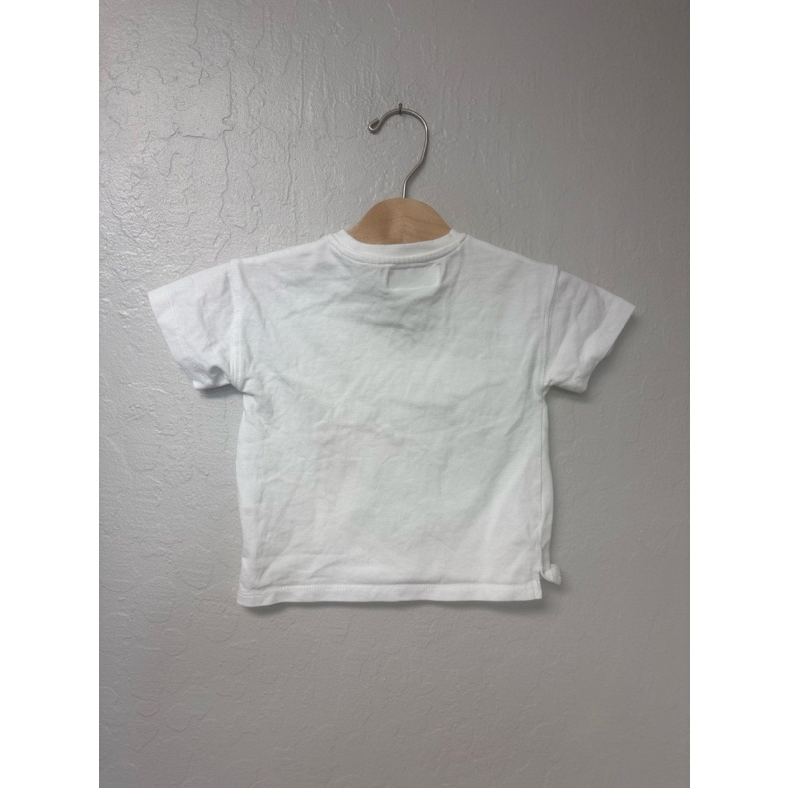 zara girls' white tee crochet flowers 2Y