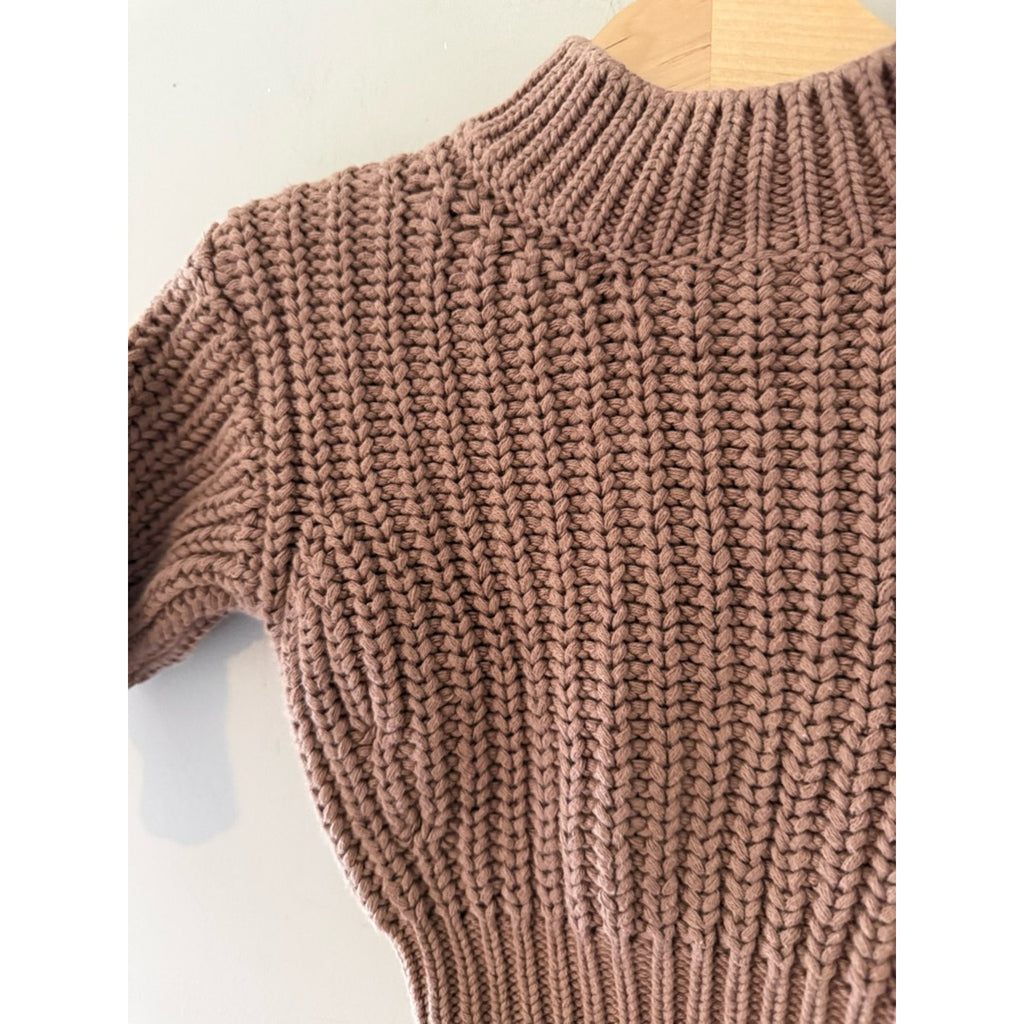quincy mae chunky brown sweater 3-6M