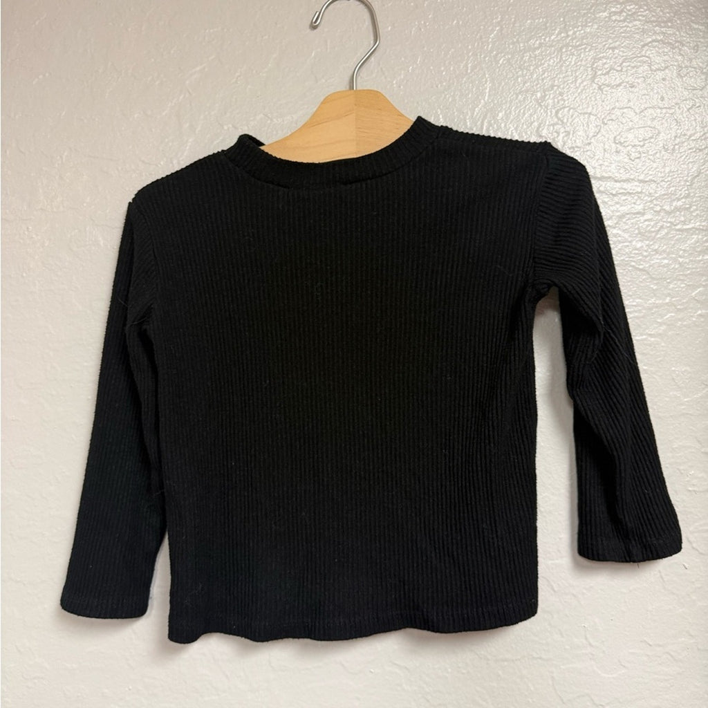zara girls' black mock turtleneck 4-5Y