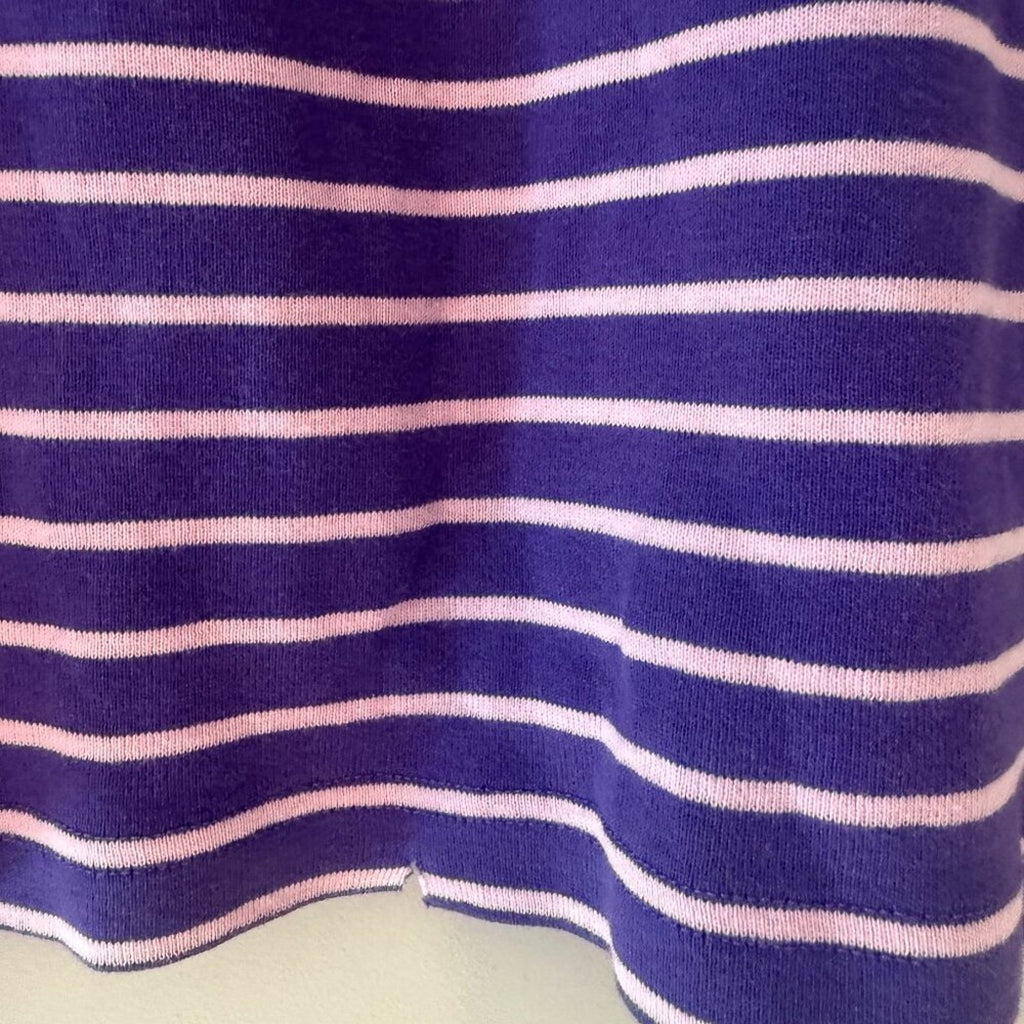 hanna andersson purple striped dress 5Y