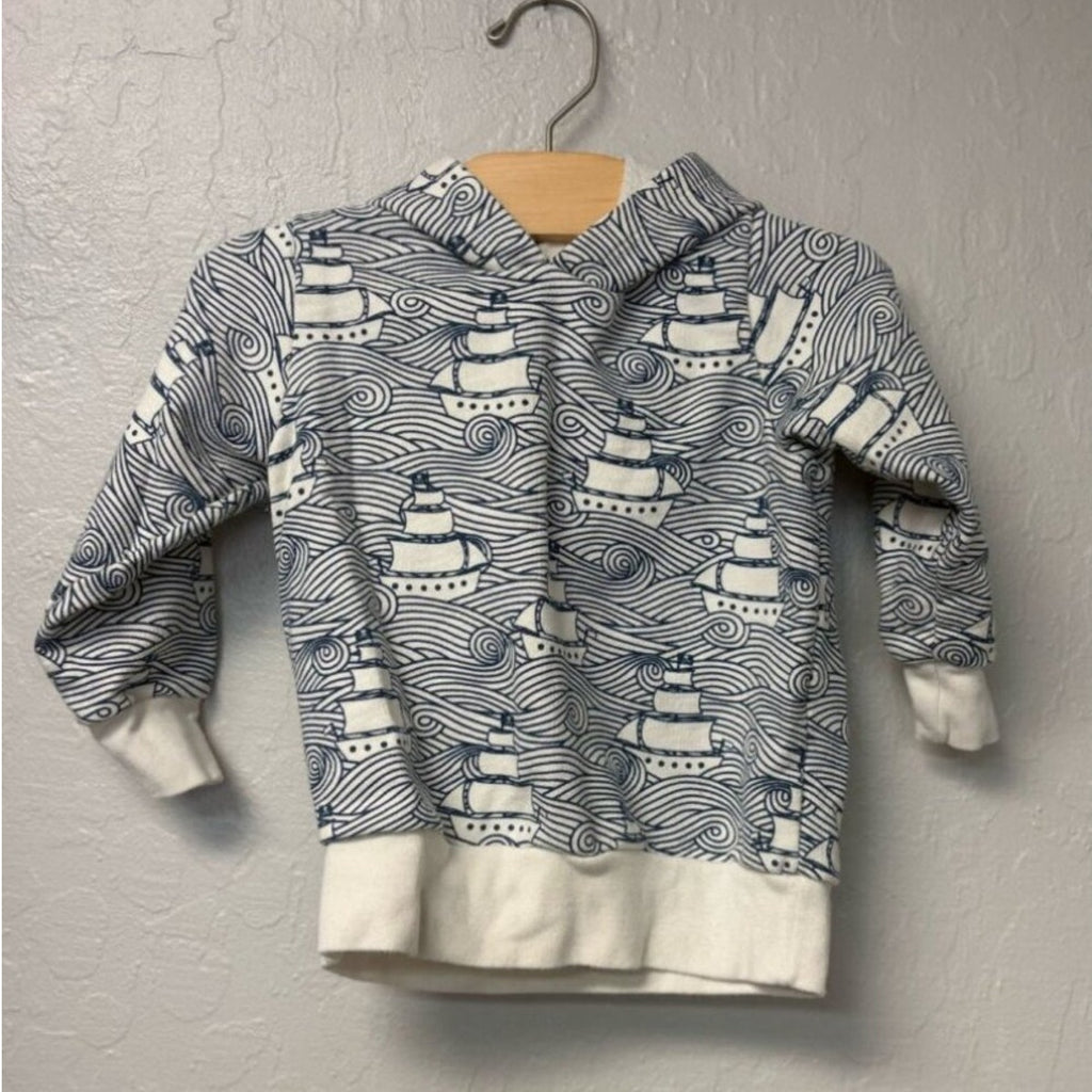 the winter water factory boys' blue white hoodie 2T