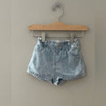 zara x smileyworld girls' paperbag waist jean shorts 2-3Y