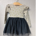 zara girls' combo dress floral tulle 2-3Y