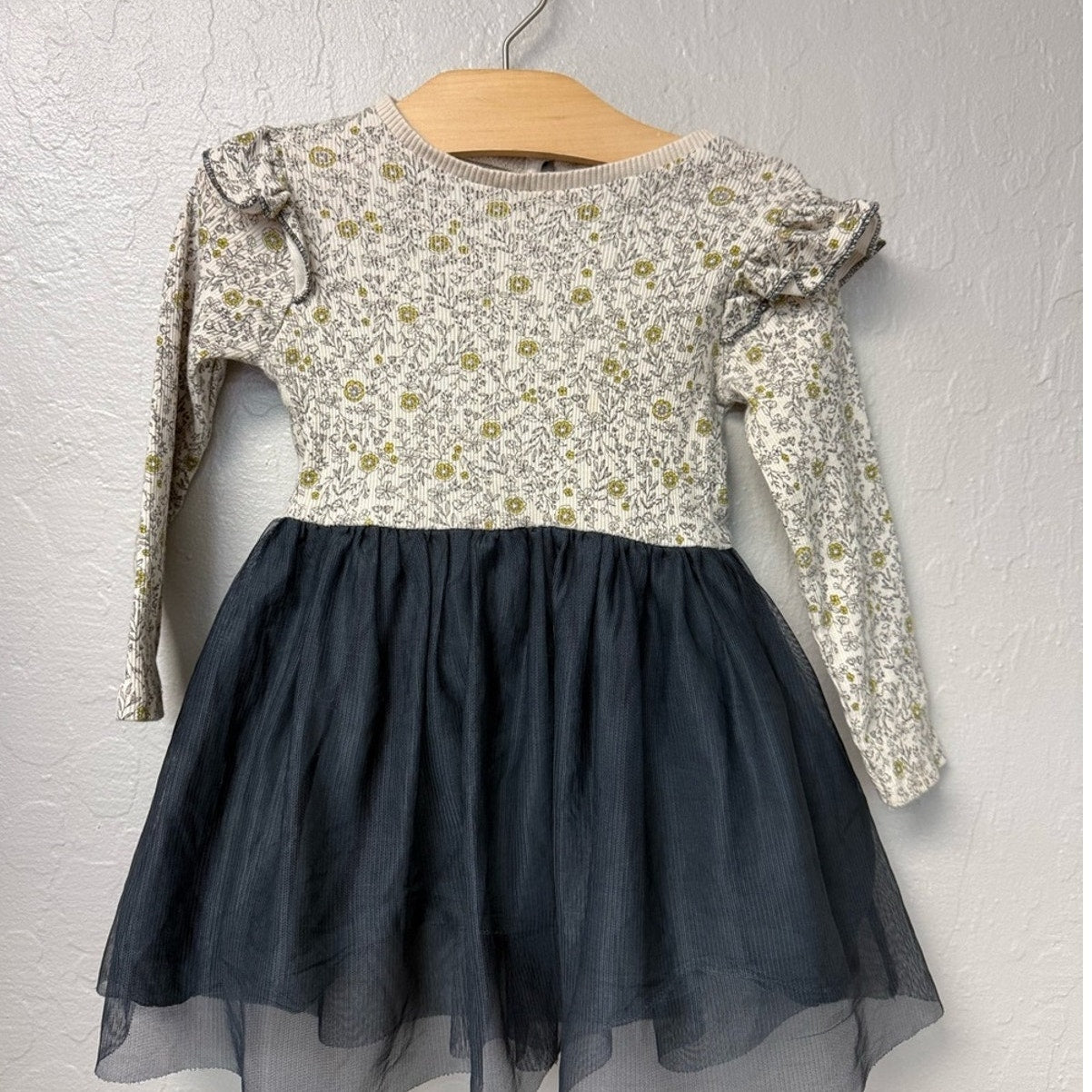 zara girls' combo dress floral tulle 2-3Y