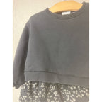 zara girls' sweatshirt floral twofer 3-4Y
