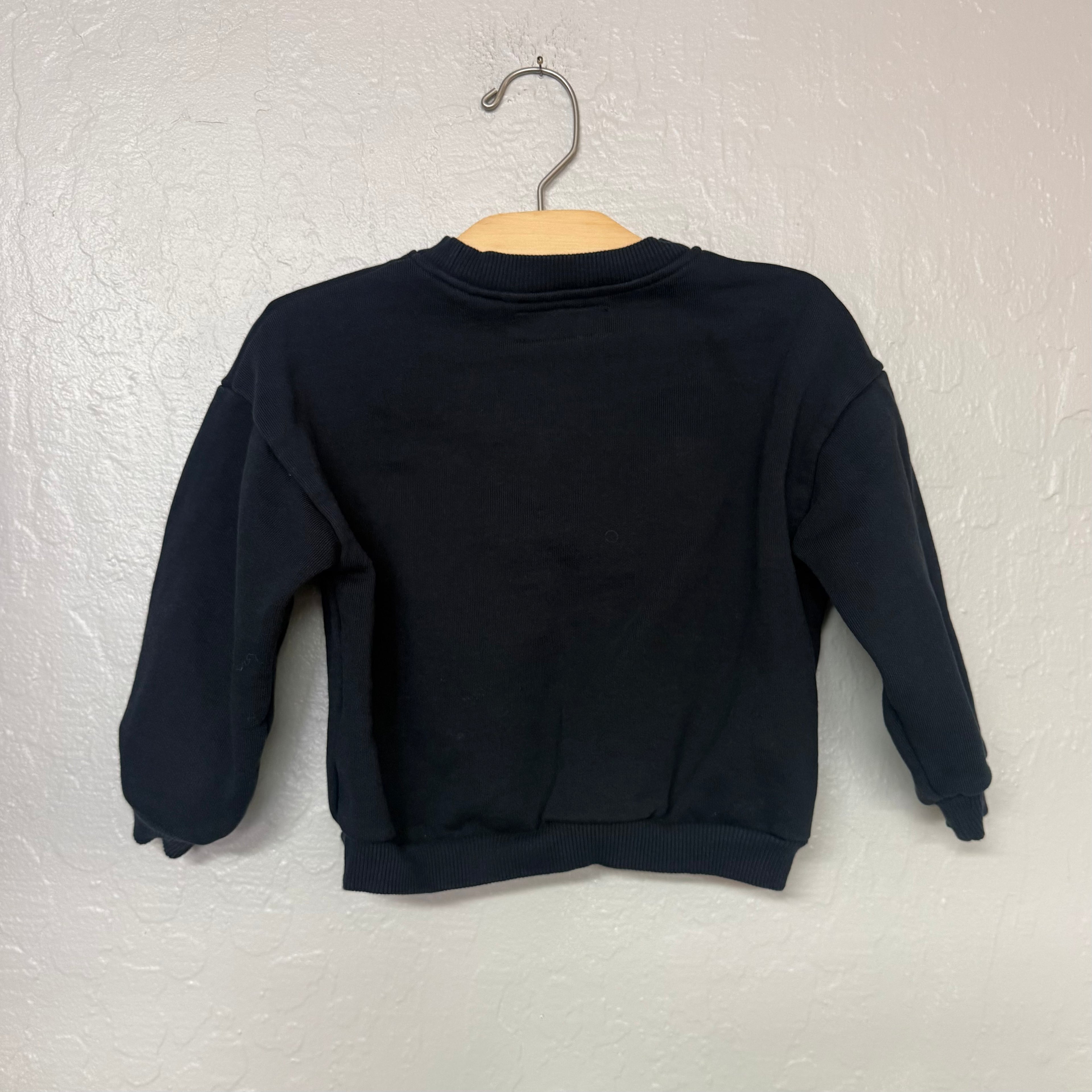 zara girls black sweatshirt with bow 4Y