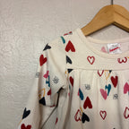hanna andersson cream dress hearts 18-24M