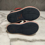 crocs boys' navy red sandals 7c