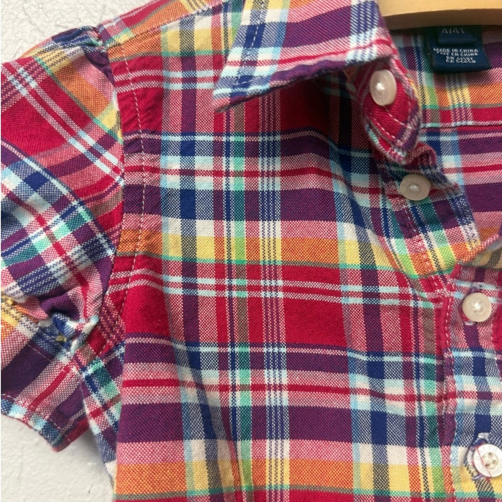 ralph lauren girls' plaid shirt 4Y