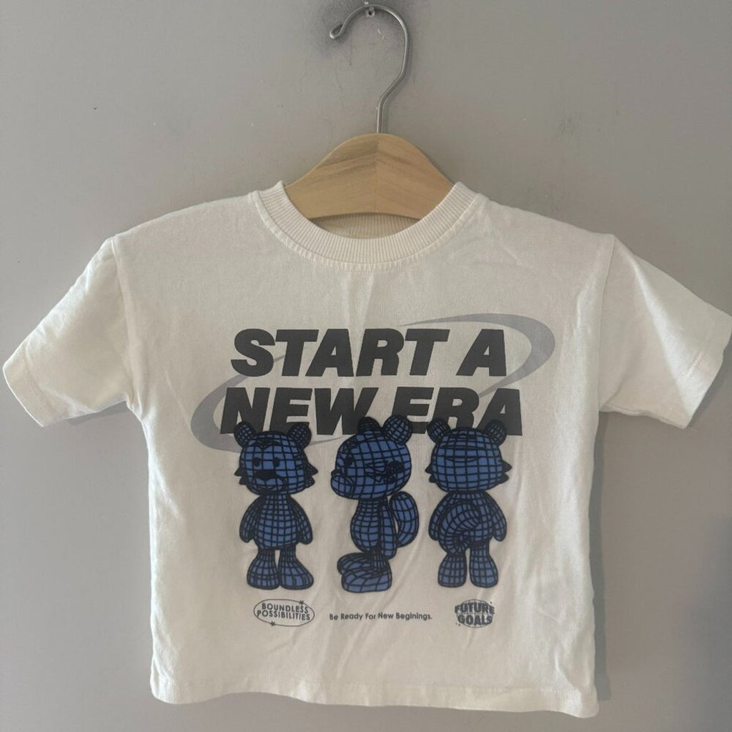 zara boys' white tee bears era 2Y