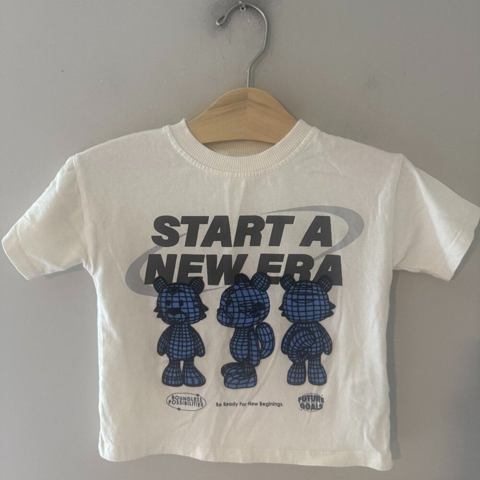 zara boys' white tee bears era 2Y