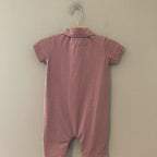 me & henry boys' pink stripe romper 18-24M
