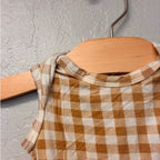 spearmintLOVE gold gingham bamboo onesie 3-6M