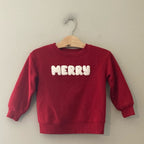 cat & jack red merry sweatshirt 3T