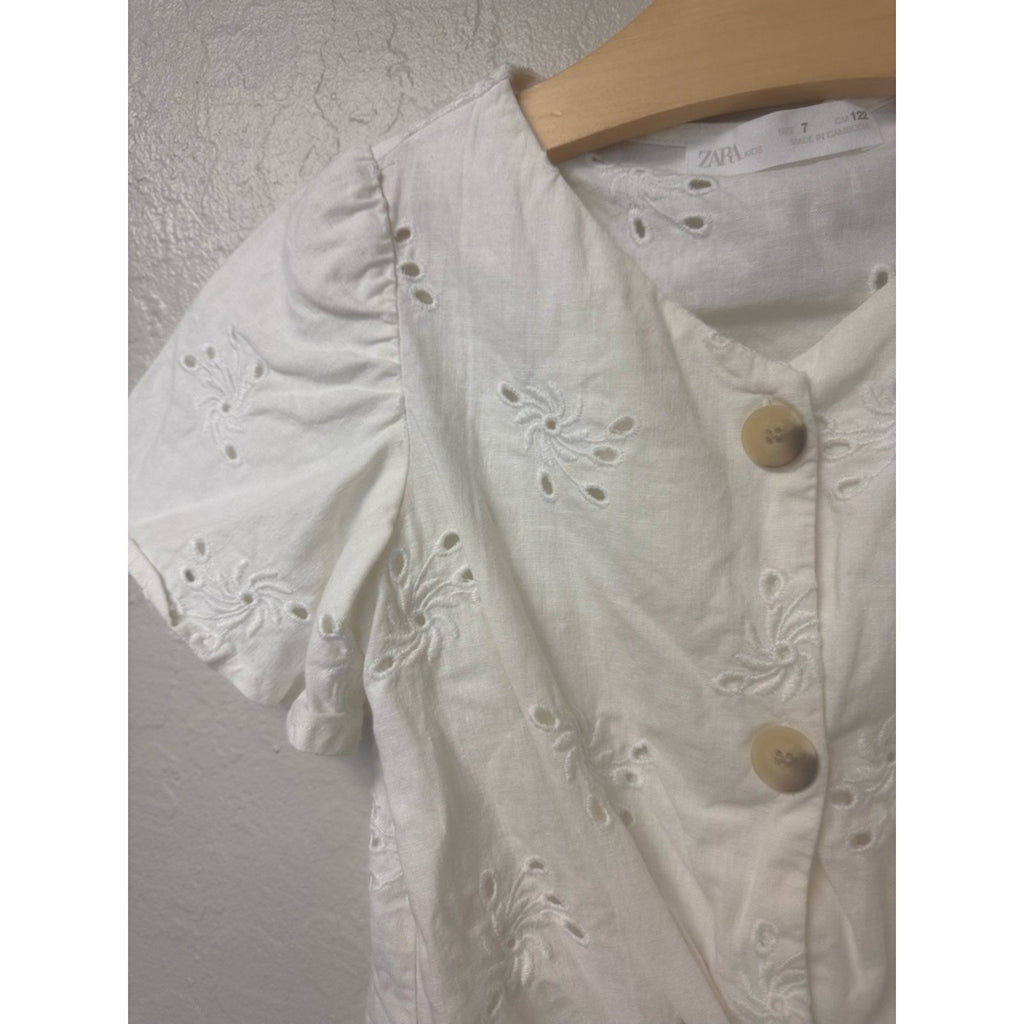 zara girls' eyelet blouse 7Y