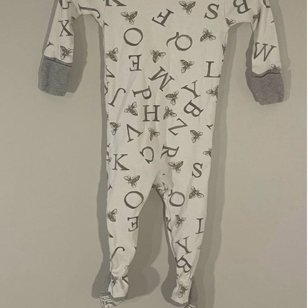 burt's bees baby alphabet footie 0-3M