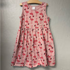 hanna andersson pink flamingo dress 10Y