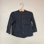 zara boys' navy checked button-down 5Y