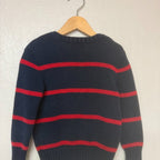 ralph lauren navy blue and red stripe sweater 4Y