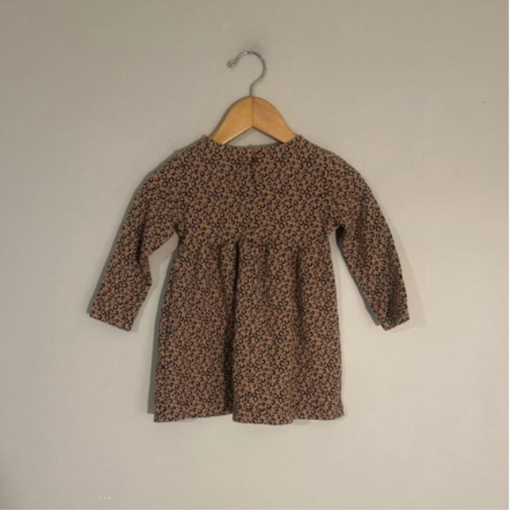 zara animal print long-sleeve dress 2-3Y