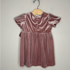 zara purple velvet dress with bow 3Y