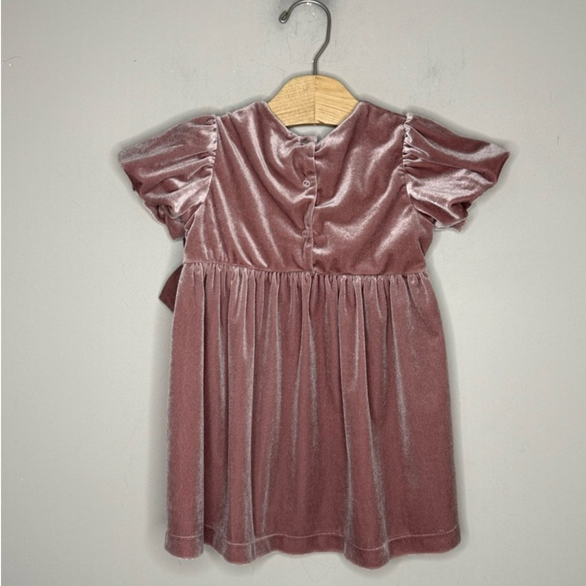 zara purple velvet dress with bow 3Y