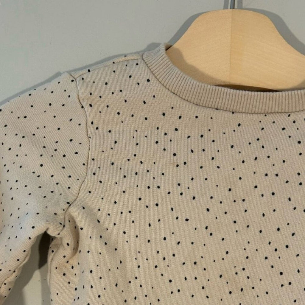 h&m beige dot sweatshirt 2T