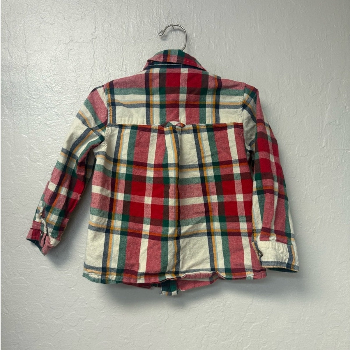 blue rooster boys’ plaid button-down shirt 4Y