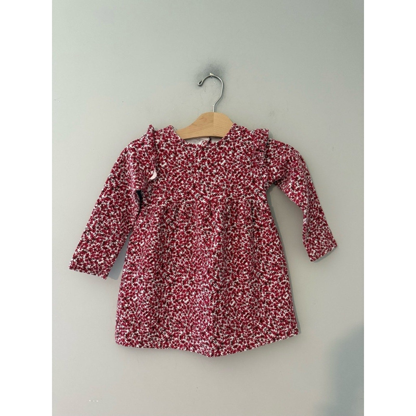 zara red floral dress 2-3Y