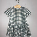zara gingham dress green 3-4Y