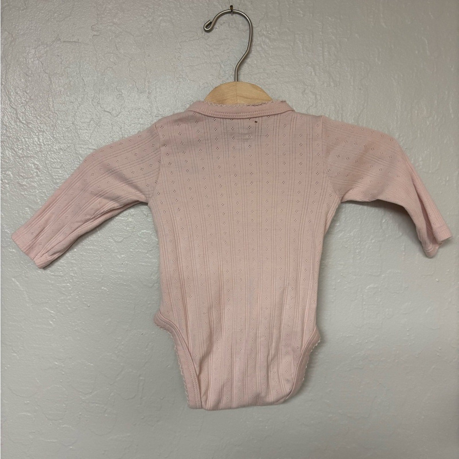 h&m girls' pink pointelle bodysuit 3M