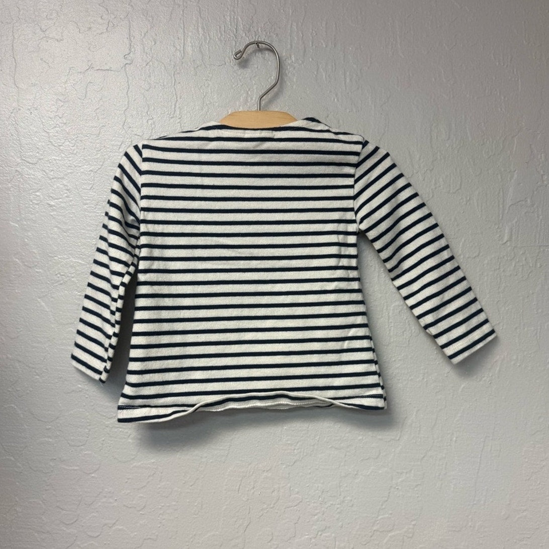 zara girls' cream striped top 2-3Y