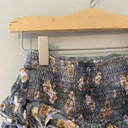 zara blue gray smocked floral skirt 6Y