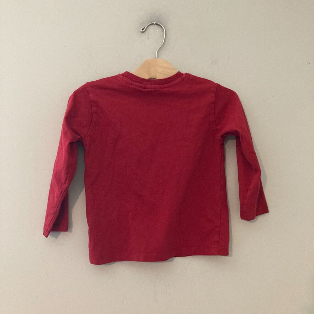zara boys' red long-sleeve tee 2-3Y