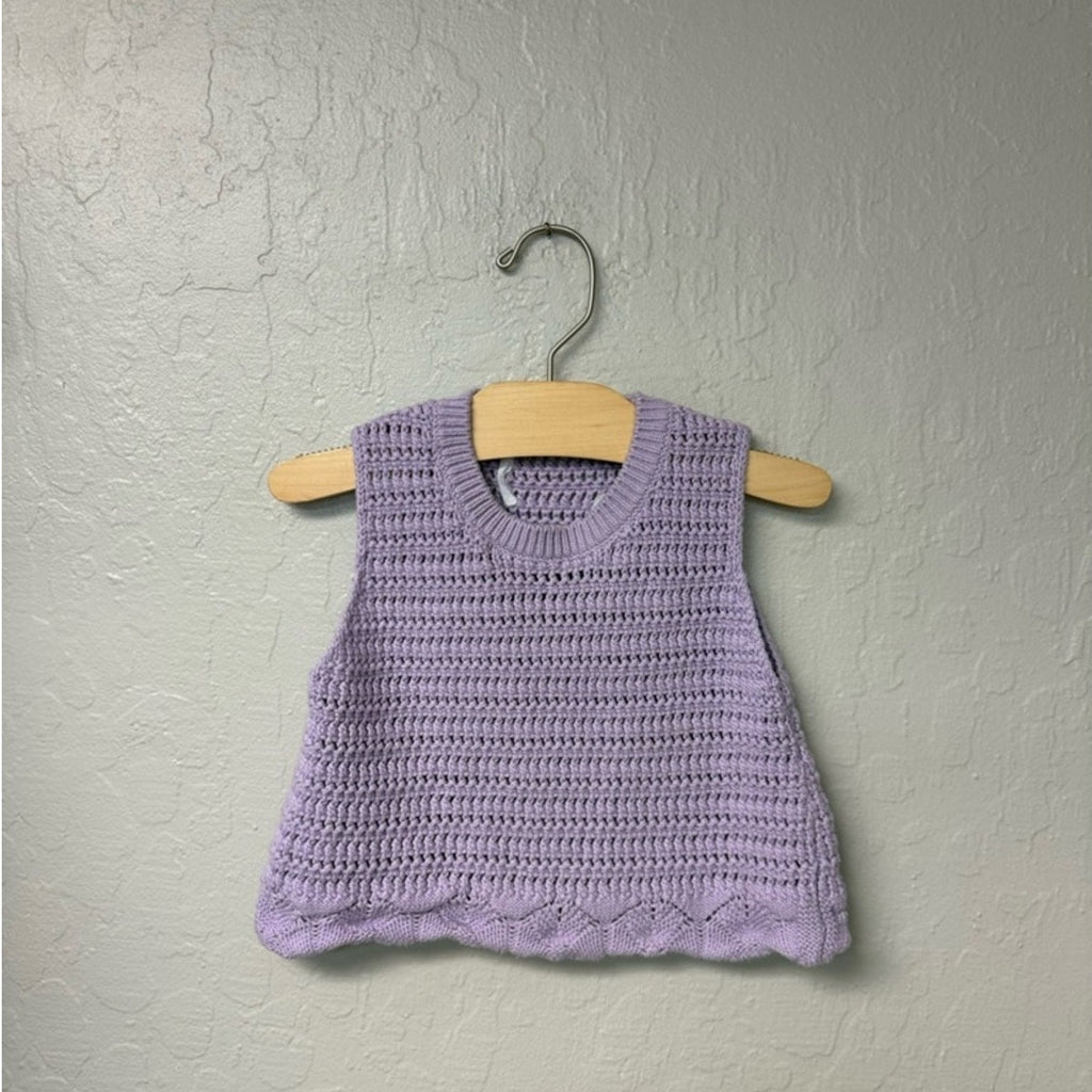 zara purple crochet top 2-3Y