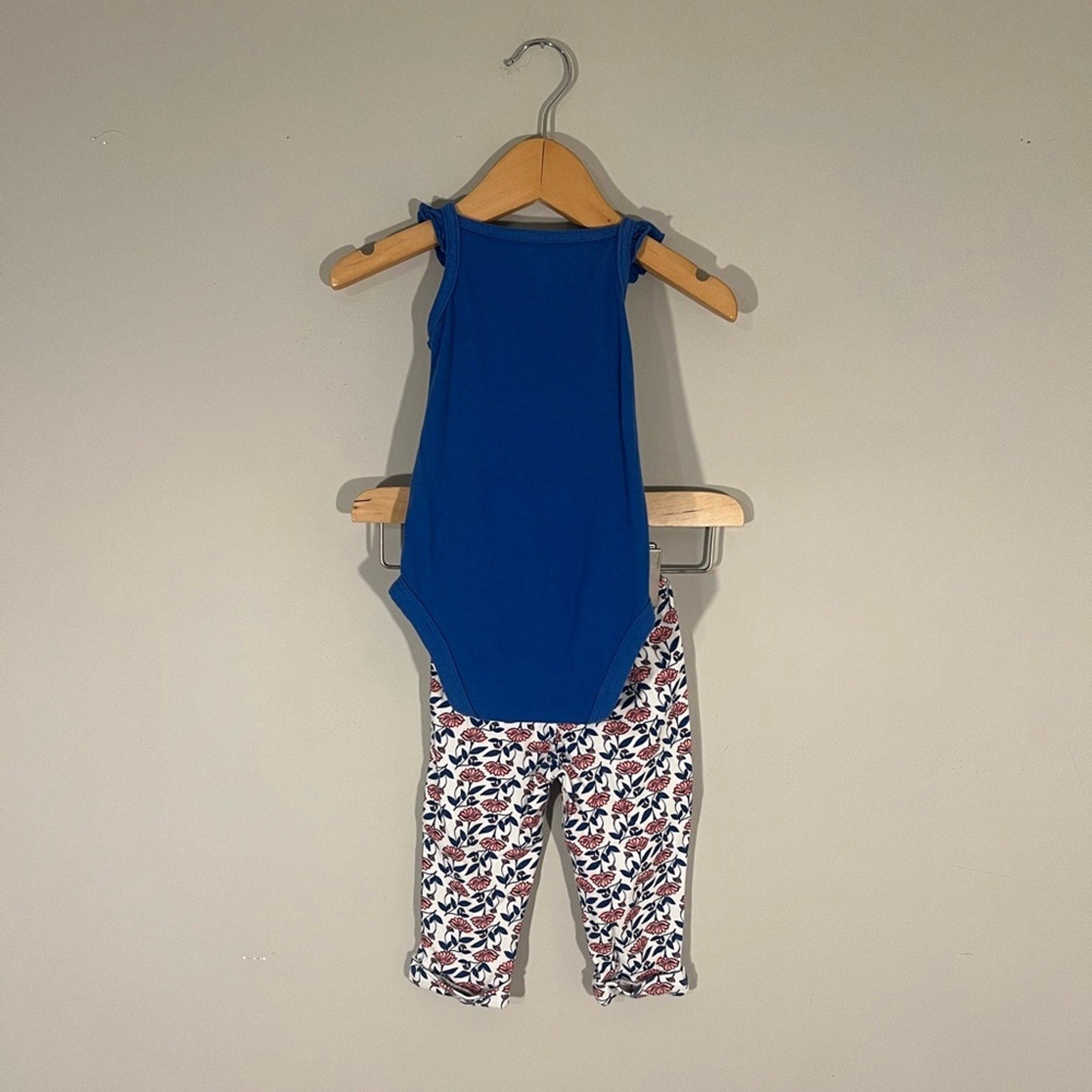 carter's girls' blue floral set 9M