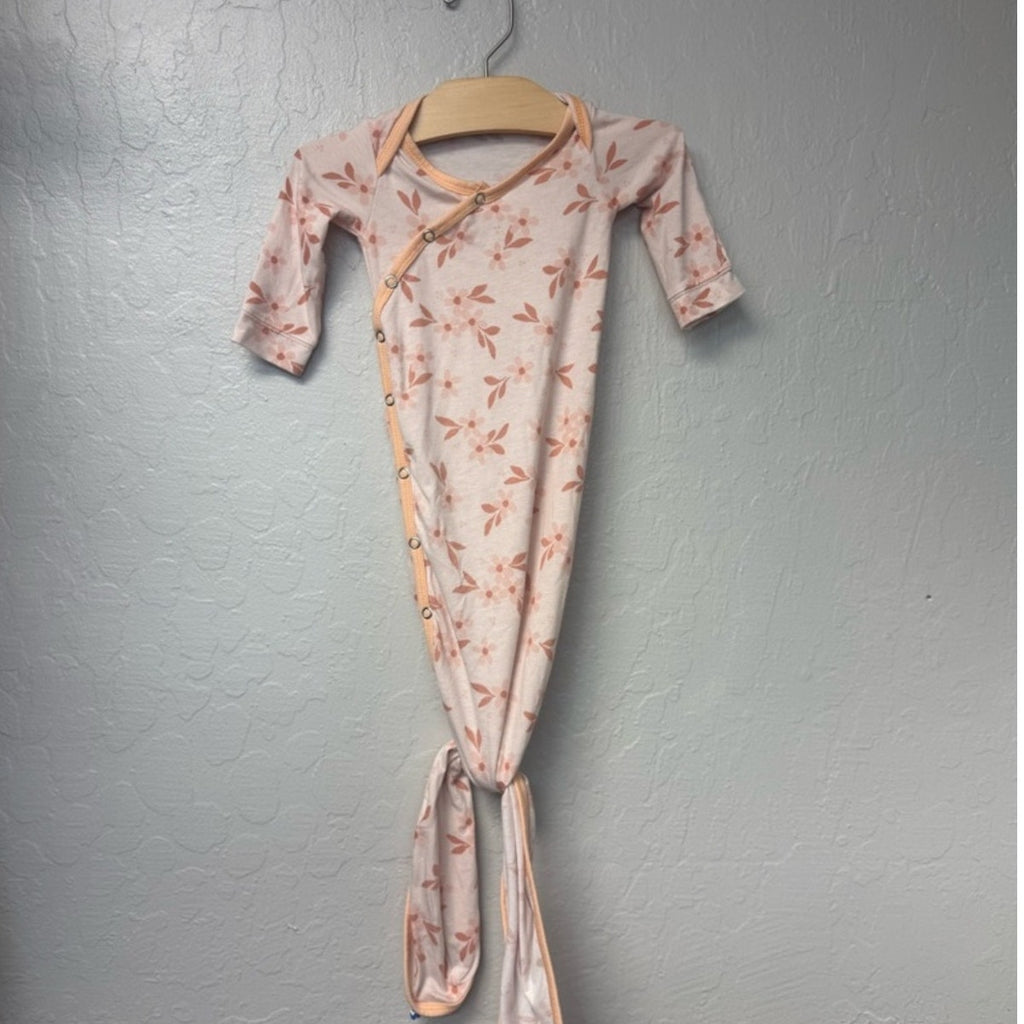 copper pearl girls' peach floral gown newborn