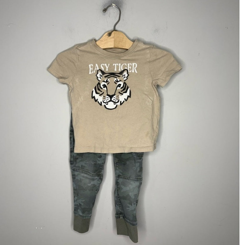 cat & jack x old navy camo tiger boys set 2Y