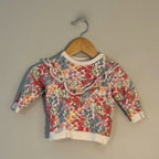 h&m cream floral sweatshirt 6M