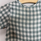 zara gingham dress green 3-4Y