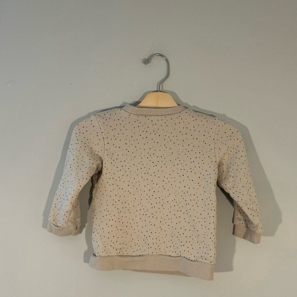 h&m beige dot sweatshirt 2T