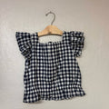 janie and jack navy white gingham top 6Y