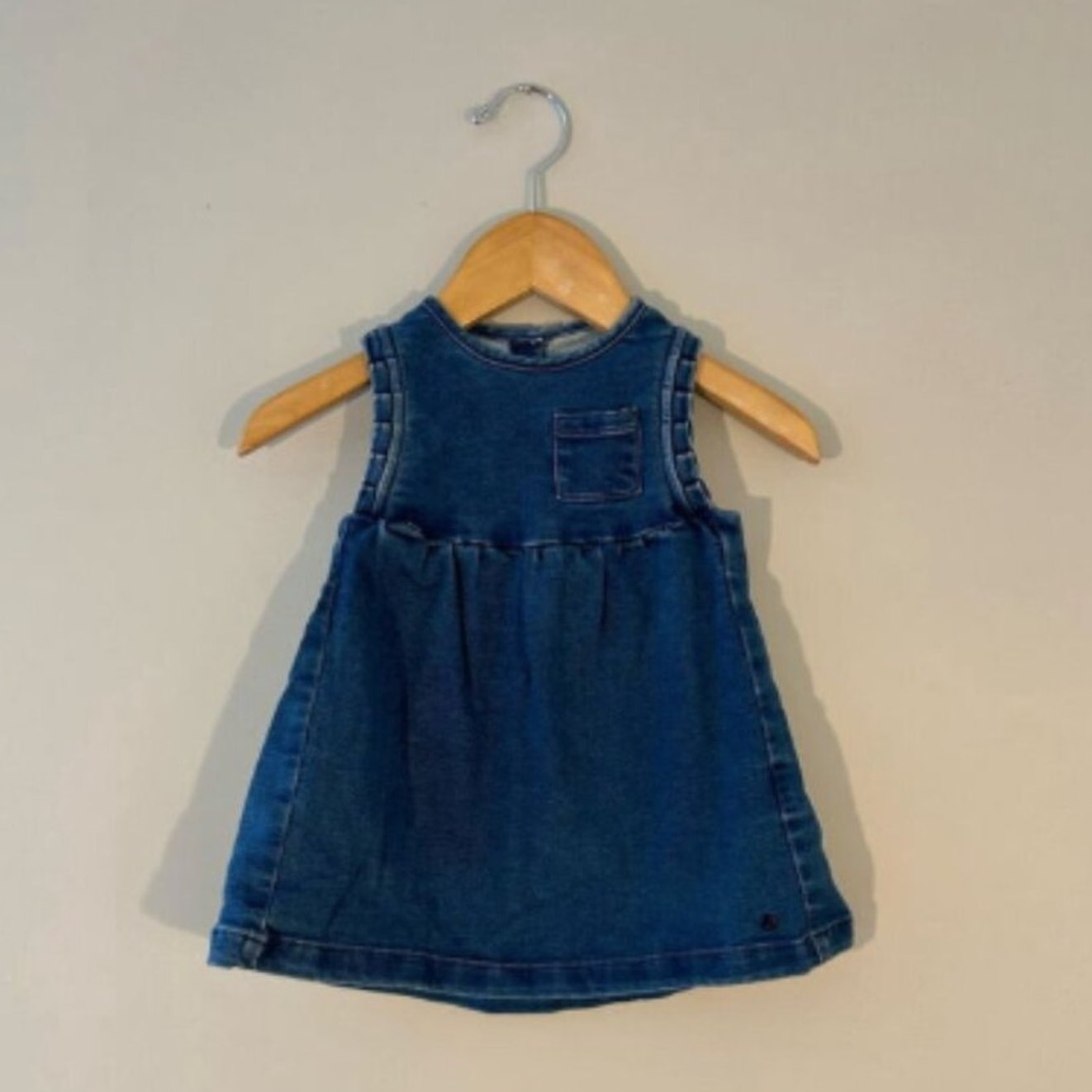 next uk petit bateau denim dress 12M