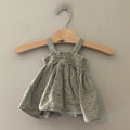 quincy mae green muslin dress 3-6M