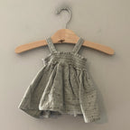 quincy mae green muslin dress 3-6M