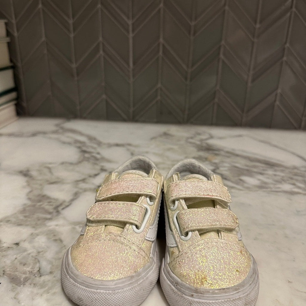 vans baby girls' cream shoes 4c