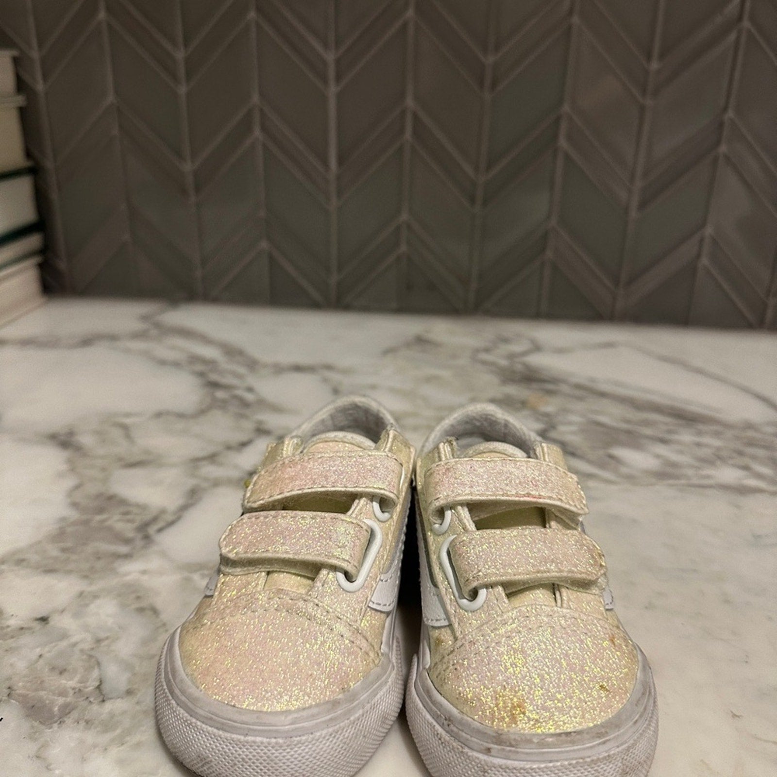 vans baby girls' cream shoes 4c