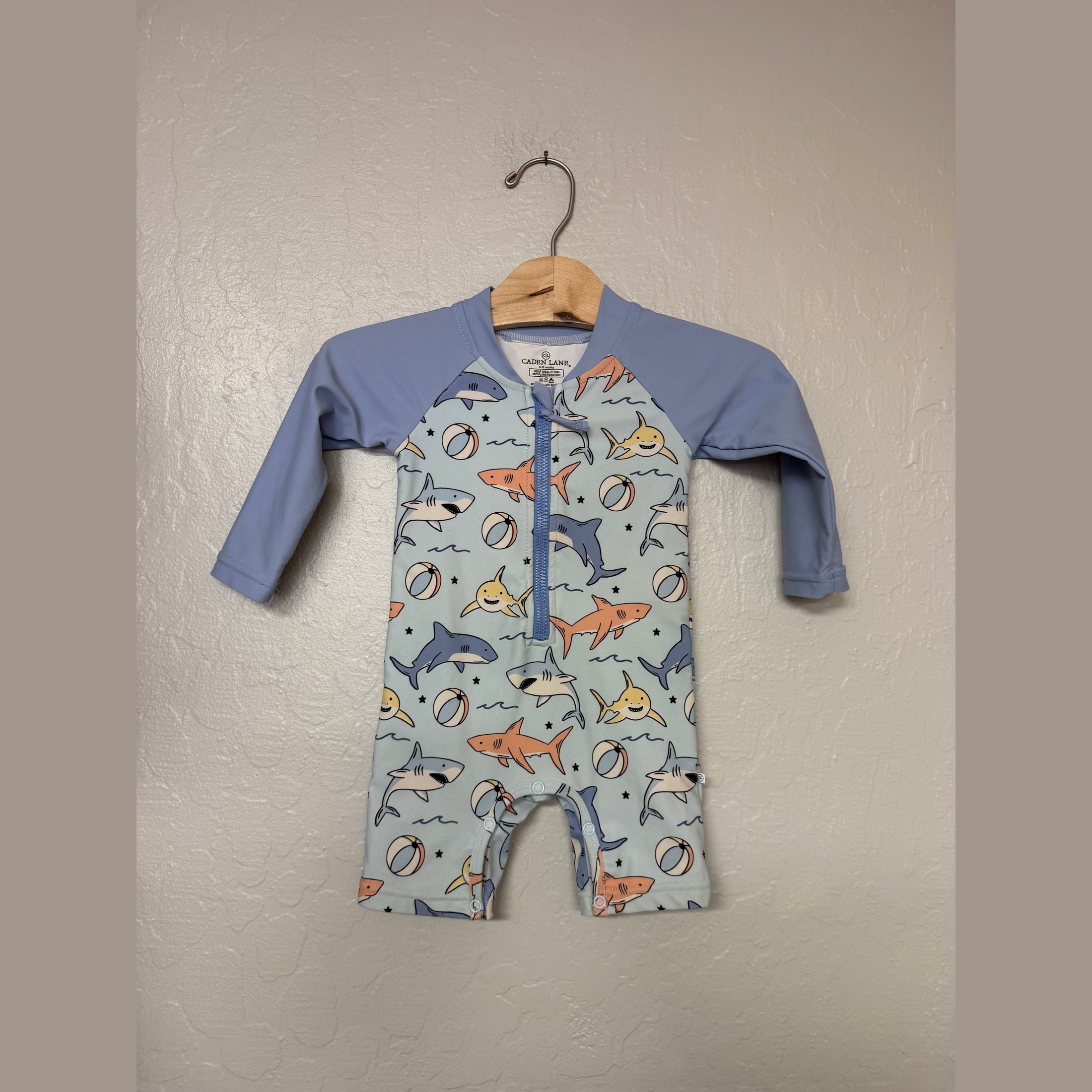 caden lane blue rashguard 6-12M
