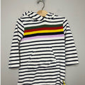 mini boden swim pullover rainbow navy blue stripe 5-6Y