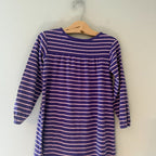 hanna andersson purple striped dress 5Y